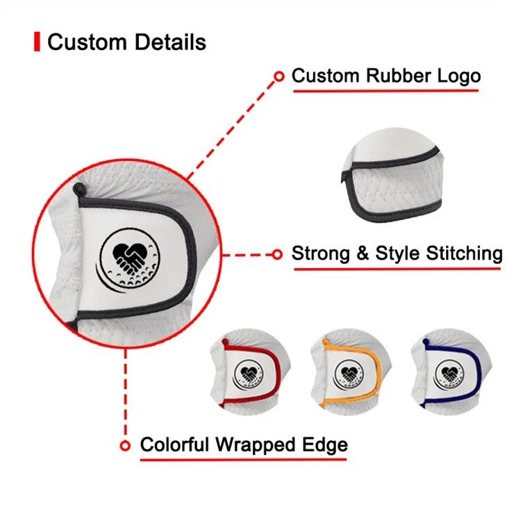 Cabretta Leather Customized Golf Gloves Colored Golf Gloves Custom Golf Gloves With Customizable Logo