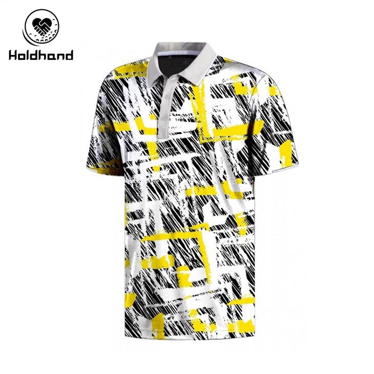 Golf Print Polo Outdoor Sports Wicking Breathable